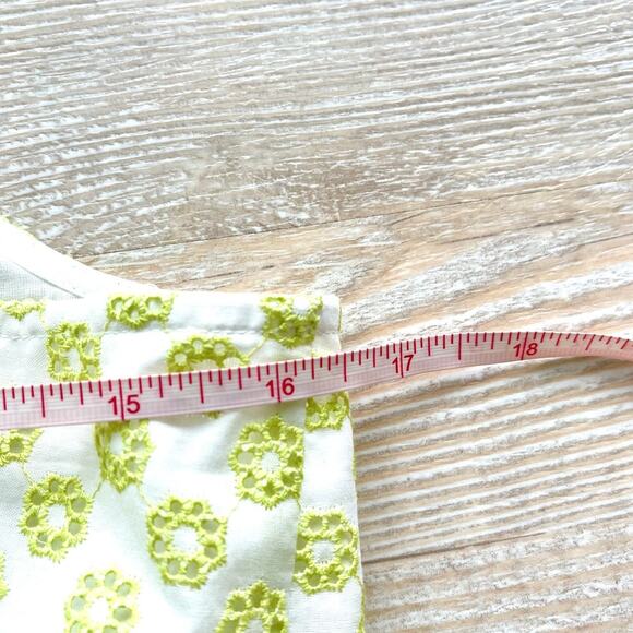 ModCloth Darling For The Prairie Peplum Tank Top | White/Lime Floral Small - Picture 5 of 6